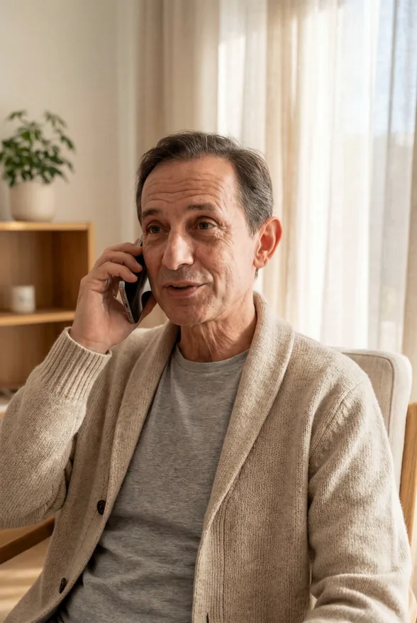 Patient speaking on the phone